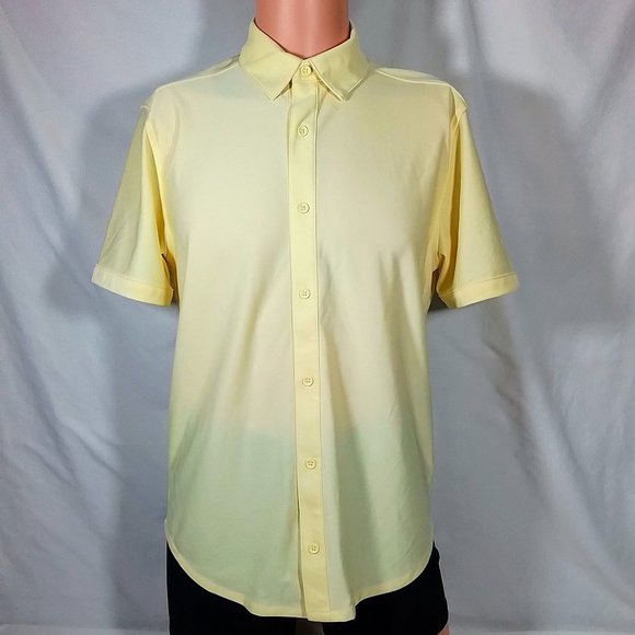 VRST Other - VRST Men's Short Sleeve Button Down Shirt-Butter Yellow Heather-Various Size-NWT